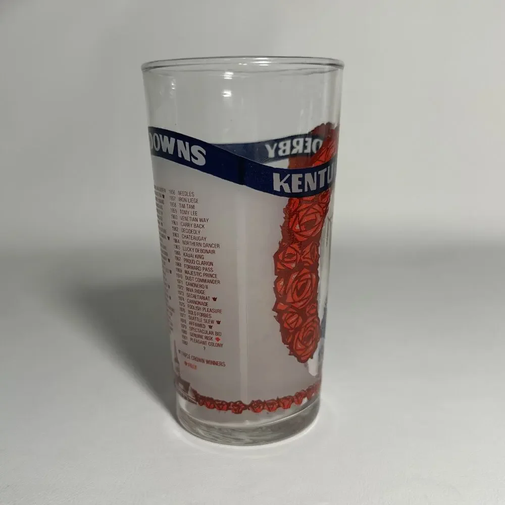 1982 Rose Horseshoe Trophy Kentucky Derby Mint Julep Glass, Churchill Downs